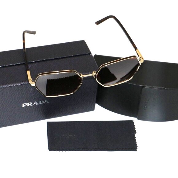 Prada Sunglasses PR 56YS-ZVN6S1 - Pale Gold/Brown - Picture 1 of 15